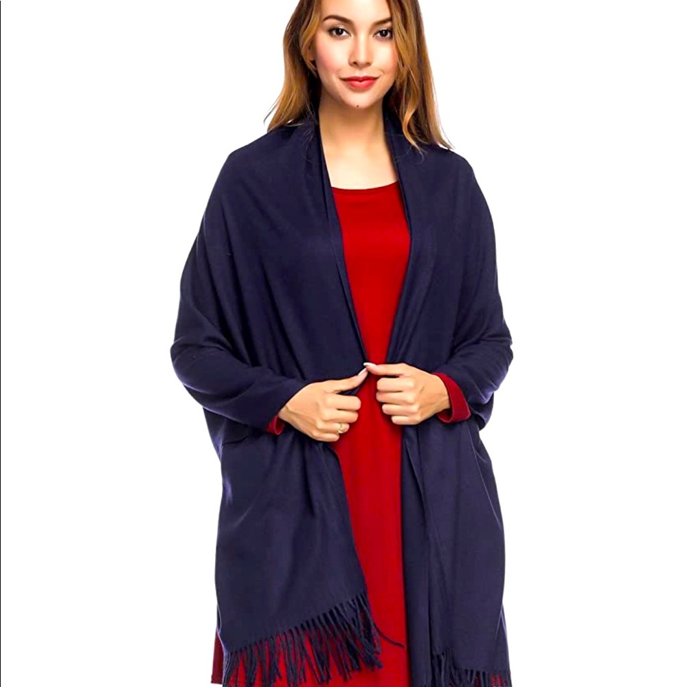 Pashmina Shawl. Navy. Never worn.